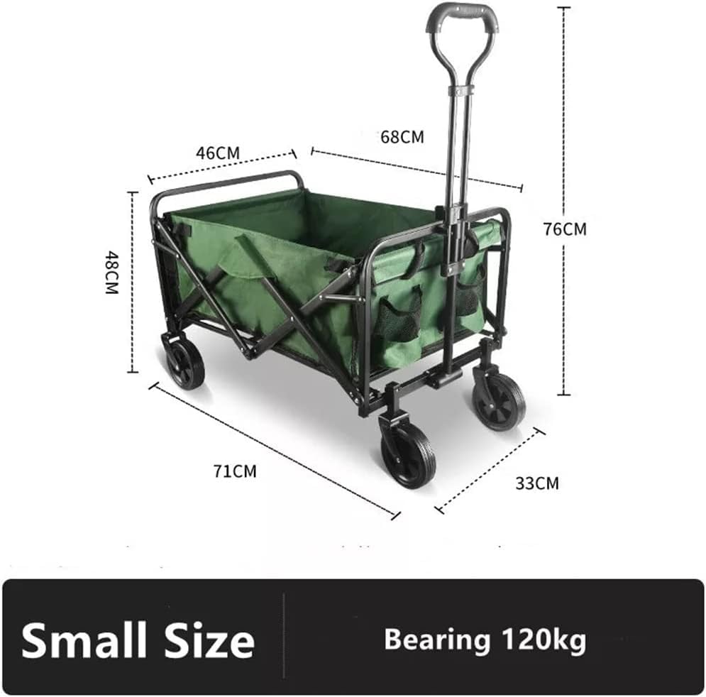 Einkaufswagen, tragbarer, zusammenklappbarer Einkaufswagen für Wohnmobil-Camping, Outdoor-Einsatz, Picknick, Garten, Herbstaktivitäten – Leichter und praktischer Allzweckwagen – Bild 3