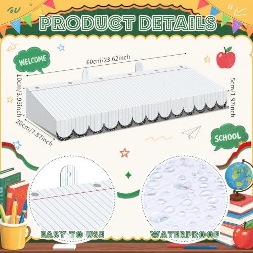 Image of Boao 4 Pcs 3D Cardboard Classroom Awning Back to School Notebook Awning