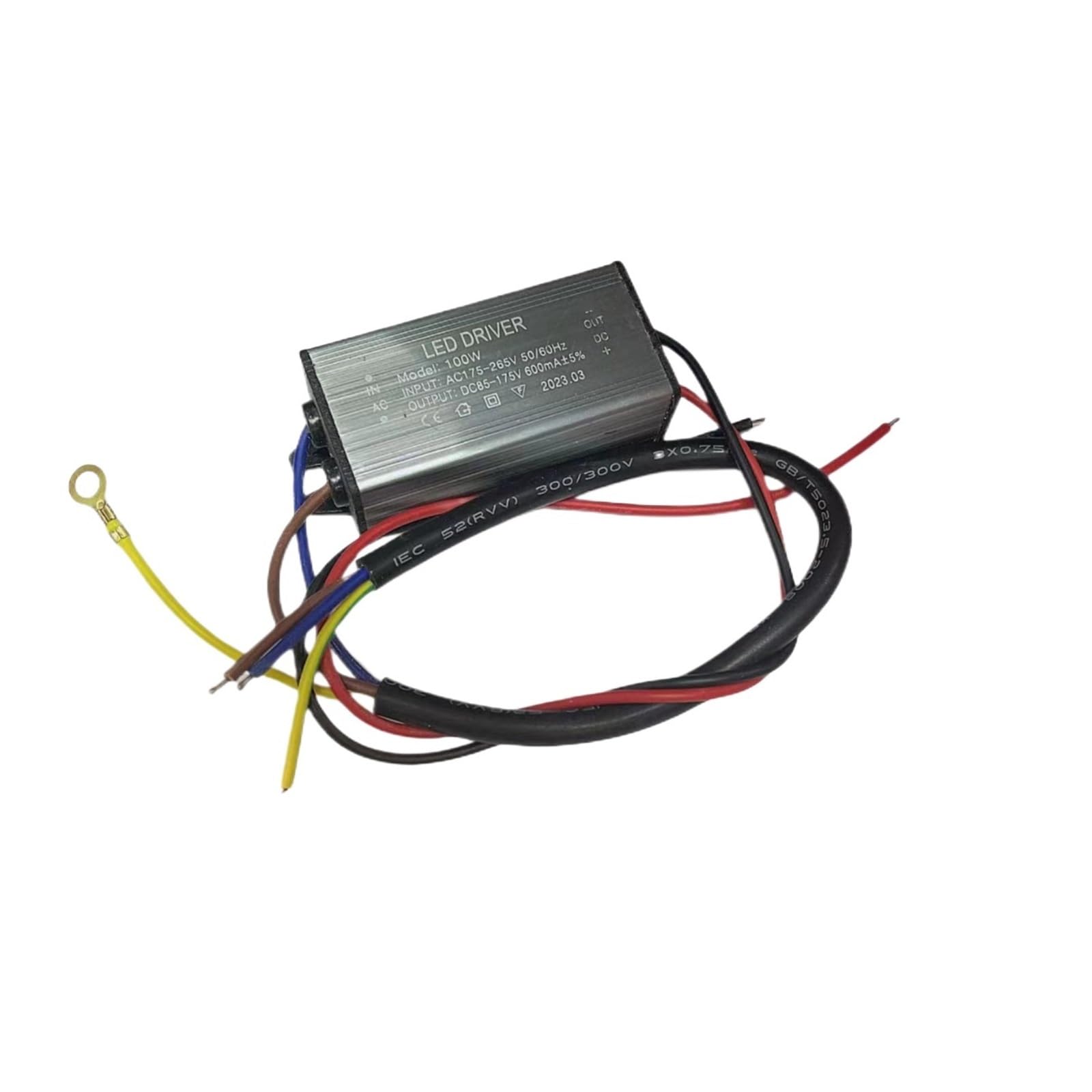 JVDDI LED Driver LED Waterproof Driver Power Supply 1-100w Full String Ceiling Lamp Wall Washer Transformer Constant Current Ballast(100w600ma Leather line)