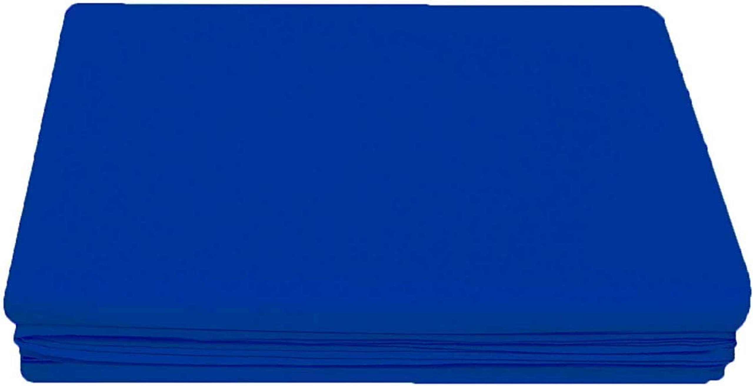 Ocean Nights Luxury Polycotton Flat Sheet Non-Iron Percale Blend Breathable Bed Sheets Single Double King Super King (Royal Blue, Super King)