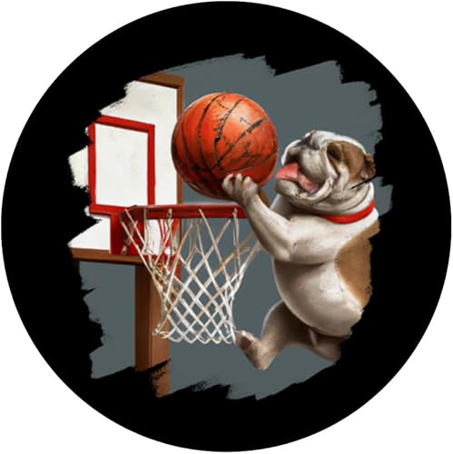 Miniatura 3 de Bulldog Inglés Jugando Baloncesto Divertido Perro Baloncesto PopSockets Intercambiables PopGrip