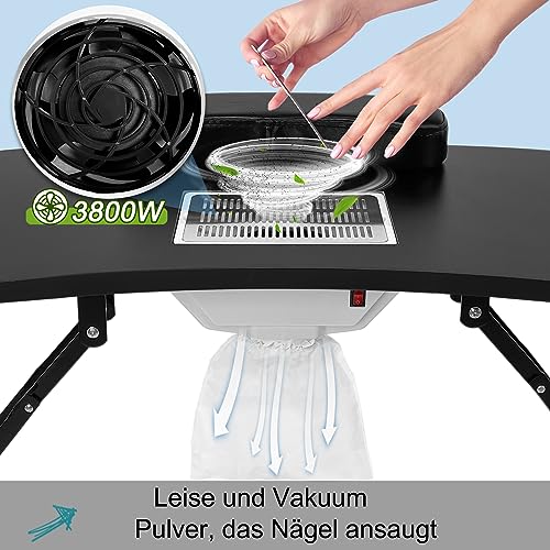 JOIEYOU Tavolo Manicure con Pieghevole a Ventosa