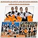 Hanaive Set of 3 12 Inch Cheerleading Pom Poms and Large Cheerleader Ponytail Bow Holder for Girl Large Metallic Cheerleader Pom Poms for Sports Team Cheering (Orange and Black)