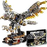 Ideas Mechanical Eagle Building Set with Light, Compatible with Lego Animal, Rotatable Eagle Building Blocks Toy for Adults, STEM Gift (1168 PCS)