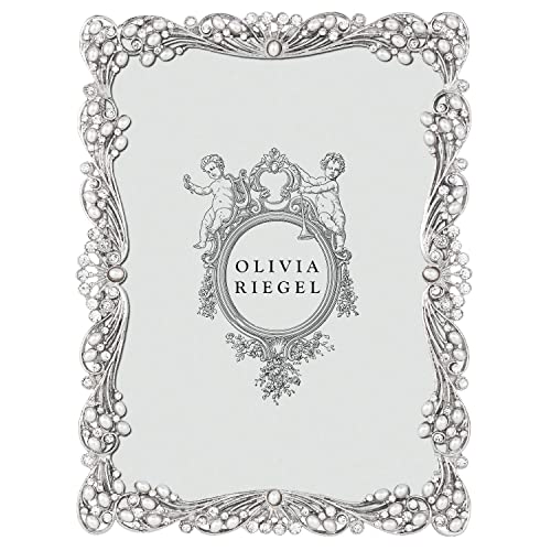 Audrey Silver Austrian Pearl/Crystal 5x7 Frame by Olivia Riegel - 5x7