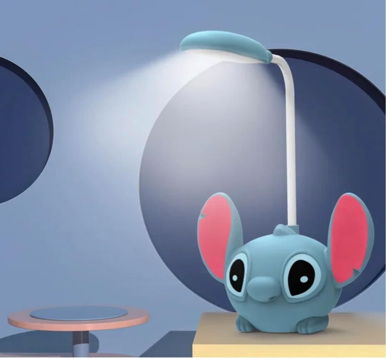 S&M Fashion S&M Adorable Cute Stitch Table Lamp Perfect for Night Light and for Book Reading and Pencil Cutting 360 Rotating 2 in 1 Rechargeable Lamp