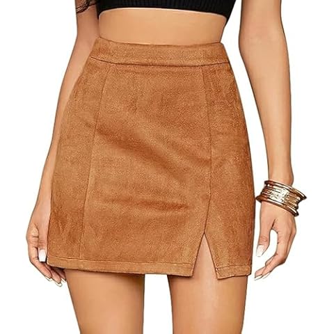 fdsmall Faux Suede High Waist Mini Skirt Cover
