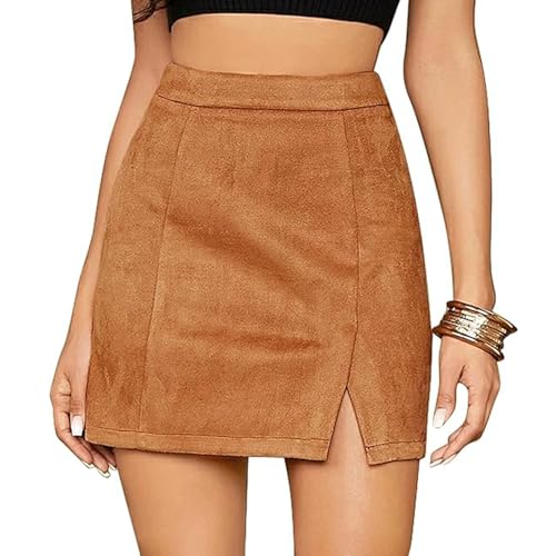 fdsmall Damen Röcke Faux Wildleder Hohe Taille Bodycon Rock Mini Side Split Mini Röcke A Line Bleistift Kurzer Rock mit Reißverschluss (DE/NL/SE/PL, Alphanumerisch, S, Regular, Regular, Khaki) fdsmall Damen Röcke Faux Wildleder Hohe Taille Bodycon Rock Mini Side Split Mini Röcke A Line Bleistift Kurzer Rock mit Reißverschluss (DE/NL/SE/PL, Alphanumerisch, S, Regular, Regular, Khaki)