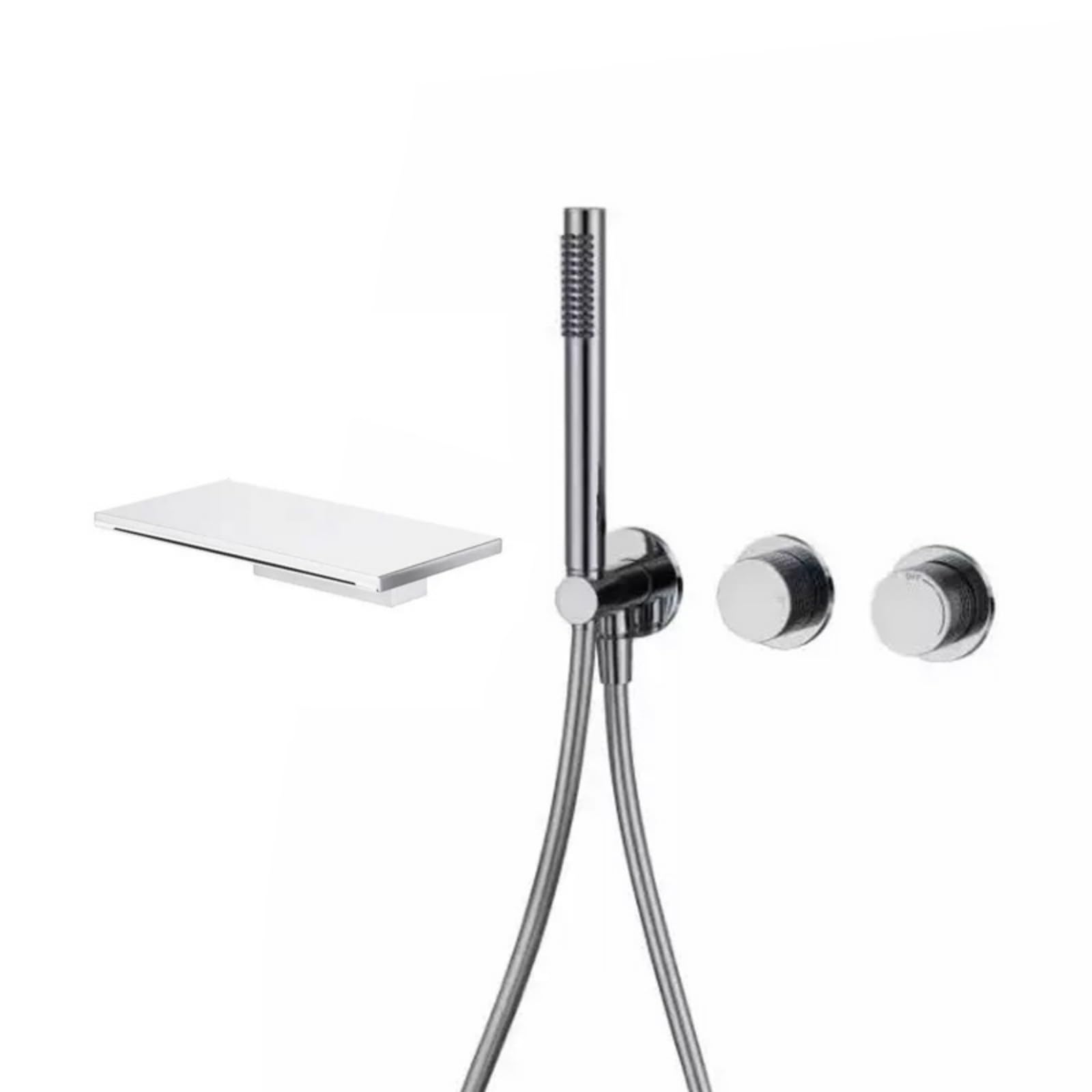 NZPOST Shower Mixer Tap Black Waterfall Shower Mixer Tap Single Lever Shower Head and Hose Set for Bath Ta