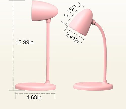 Miniatura 2 de Lámpara LED de escritorio para oficina en casa, 3 colores de luz, lámpara de mesa flexible de cuello de cisne, luz de lectura regulable para mesita