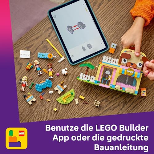 LEGO Friends Geschäft für Haustierzubehör - mit Hund, Katze und Kaninchen als Tierfiguren, 3 Minifiguren und viel Zubehör für die Haustierpflege - Geschenk für Mädchen und Jungen ab 6 Jahren - 42650