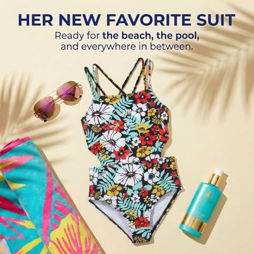 Image of Kanu Surf Girls' Beach Girl Sport Cut-Out One Piece Swimsuit