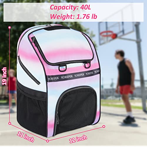 Basketball Bag, Large Basketball Backpack With Shoe Compartment And Ball Holder For Kids Boys Girls, Water Resistant Youth Soccer Bag For Sport Training Equipment Fits Volleyball Football Gym Floral #TOP1