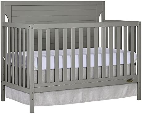 Dream On Me Cape Cod 5-in-1 Convertible Crib in Storm Grey, Greenguard Gold Certified, 55x30x44.5 Inch (Pack of 1)