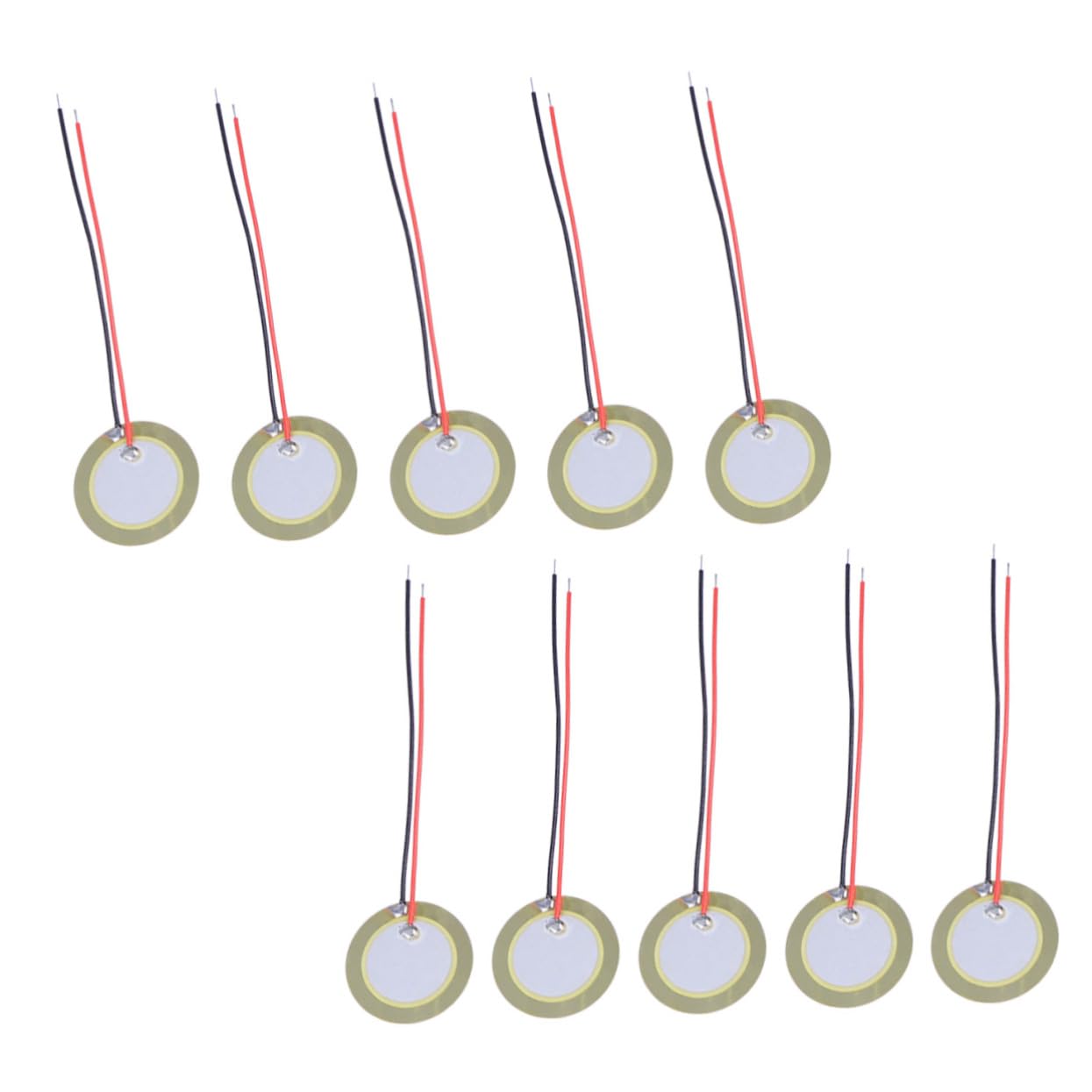 VICASKY 10pcs 20mm Piezo Disc Diaphragm Elements Sheet Piezoelectric Guitar Accessory Lead Wire