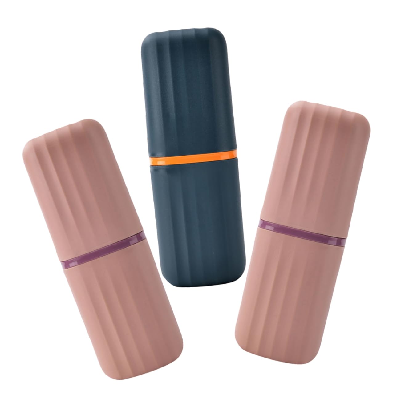 Anneome 3Pcs Portable Travel Toothbrush Container Reusable Plastic Mouthwash Cups Toothbrush Holder Organizer Chic and Colors for Home Travel