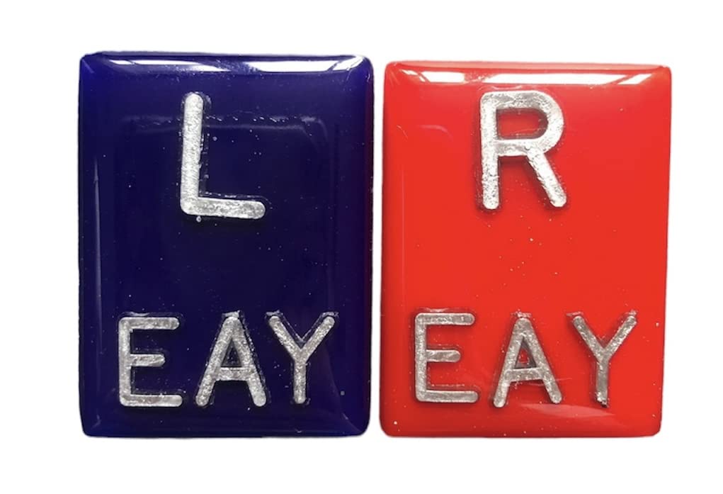 Blue And Red Rectangle Xray Markers, With 2 or 3 Initials, Solid Colors