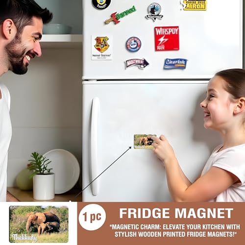 Image of Elegant Fridge Magnet with Themes |Rectangular Size Refrigerator Magnet with Magnetic Rubber Back | Pack of 1, 8.6cm X 5.4cm (Thekkady)