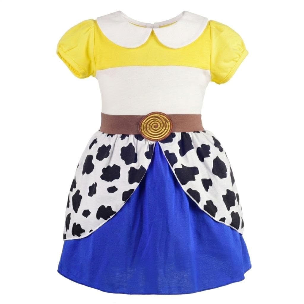 Lito Angels Vestido de Vaquera para Niñas | Manga abullonada, Falda de 2 capas, Estampado vaquero, Disfraz de Halloween, Carnaval, Fiesta de cumpleaños