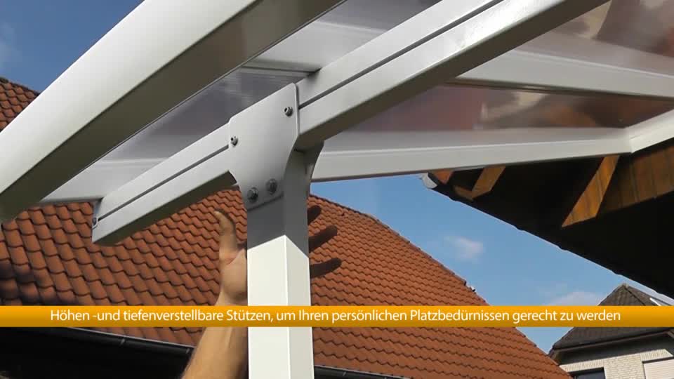 Canopia by Palram Terrassenüberdachung Alu Feria 3x5.46 Polycarbonat Hohlkammerplatten Pergola 546 x 300 cm Weiss zur Überdachung ihrer Terrasse – Bild 8