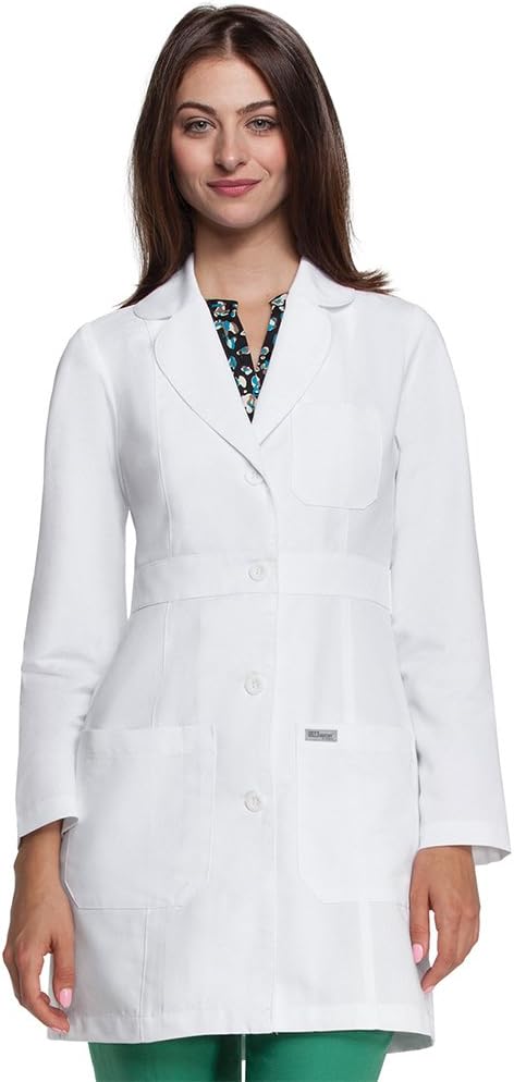Grey's Anatomy Signature Women's Junior Fit 34-Inch Three-Pocket Princess-Seamed Lab Coat