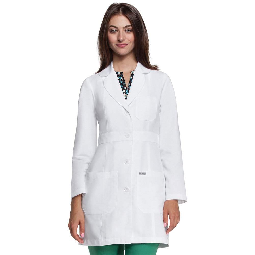 Grey's Anatomy Signature Women's Junior Fit 34-Inch Three-Pocket Princess-Seamed Lab Coat