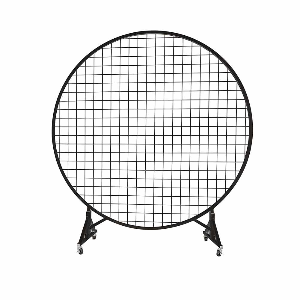 Gewerbliche, Faltbare Gitterwandpaneele mit Rollen, Robustes Verkaufsregal für Kunstausstellungen im Freien, schwarzes Gitterpaneel (80 cm)