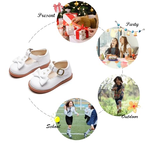 Image of Felix & Flora Toddler Little Girl Princess Dress Shoes-Mary Jane Flats for Girl Party School Shoes