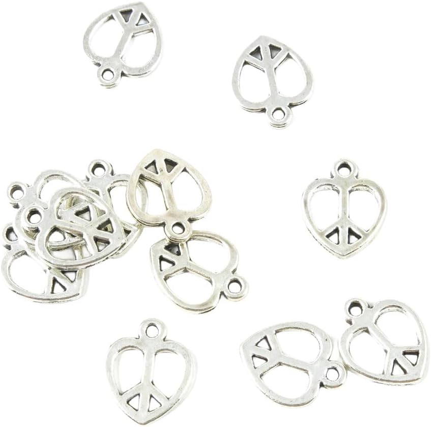 510 PCS Charme Findings Supplies Lots Necklace Bracelet Retro Craft Collier Antique Ancient Silver Tone Jewelry Making Charms KN0917 Heart Signs
