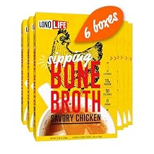 LonoLife Chicken Bone Broth Powder Mix | 10g Protein | Collagen-Rich, Keto & Paleo Friendly | Natural Ingredients | 24 Portable Stick Pack Servings