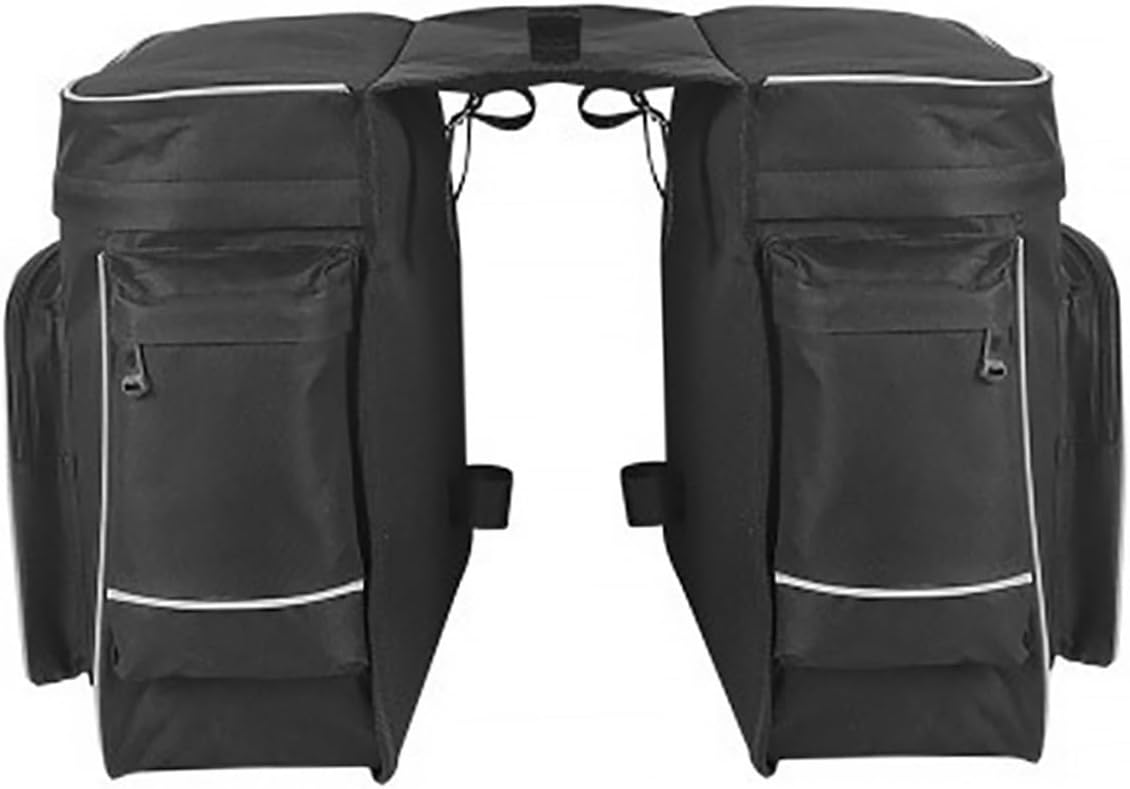Mikikit 1pc Double-tail Bike Pannier Bags Rear Seat Storage Pack and Wear-resistant Cycling Accessory Easy to Install for Grocery Shopping and Outdoor Riding