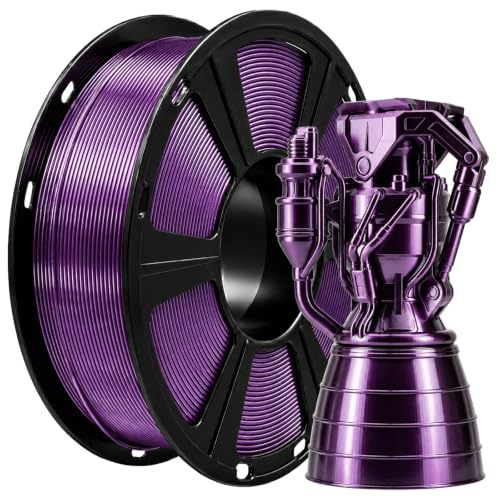 Image of Metallic PETG Filament 1.75mm, 3D Printer Filament with Stunning Metal Luster, + /- 0.02mm Precision, 1kg Spool (2.2lbs) for FDM Printers, High Strength & Odorless, Purple