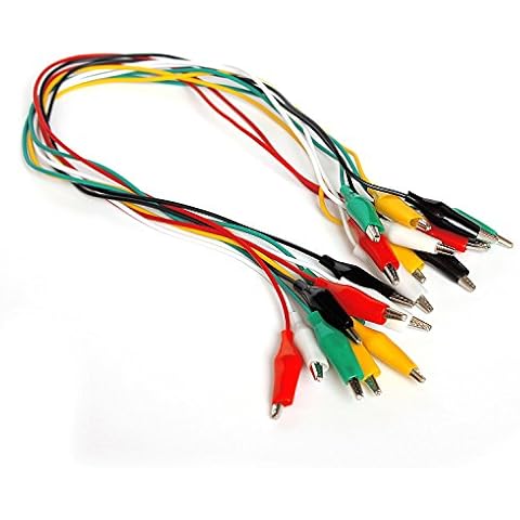 Aofan Colorful Double Test Crocodile Cable, Double-ended Alligator Clips - 50cm 10Pcs Cover