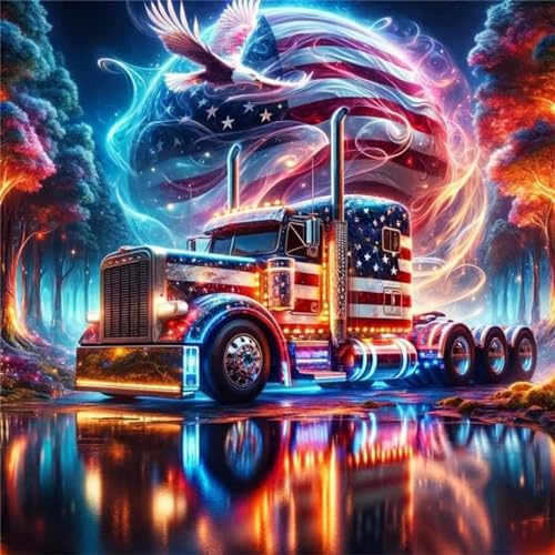 Broderie diamant camion fantaisie 5D DIY kit complet 100x100cm pour adulte
