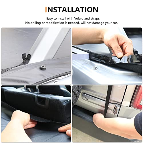 RERPRO Trunk Cargo Cover for 2021 2022 2023 2024 2025 Ford Bronco 4 Door Rear Trunk Tonneau Cover Security Shield Shade Luggage Protector Interior Accessories Black - Thumbnail 5