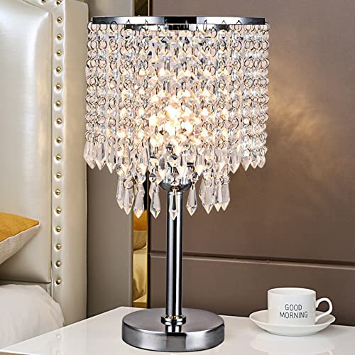 kangten Lámpara de mesa de cristal, lámpara de mesa moderna, lámpara táctil elegante, lámpara de mesita de noche, lámpara de escritorio E27 para salón, dormitorio, comedor