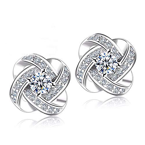 Boucles d'oreilles en argent 925 et zircon cubique éclatant pour femme