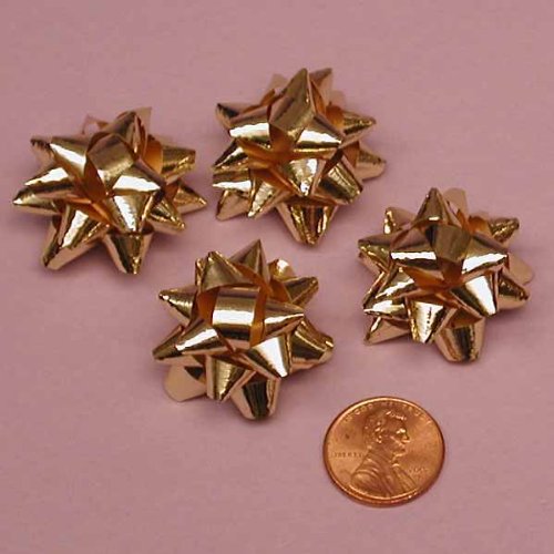 Gold Metallic Confetti Gift Bows, 1