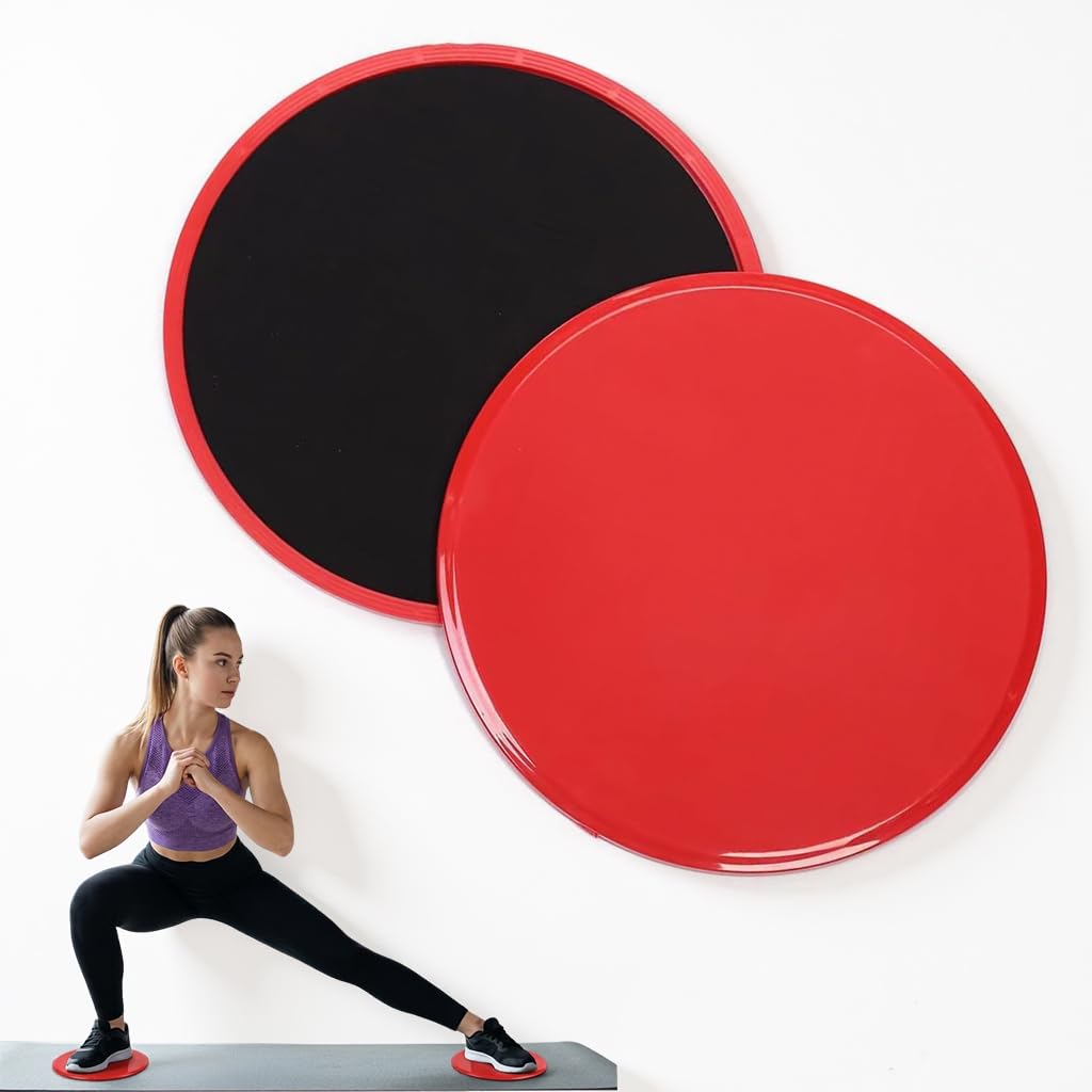 Proberos® Yoga Sliding Pads 6.8'' Dia EVA & PP Double Sided Exercise Sliders for Various Surfaces Pilates Fitness Discs
