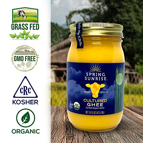 Spring Sunrise Organic Grass Fed Cultured Ghee Butter USDA Certifie