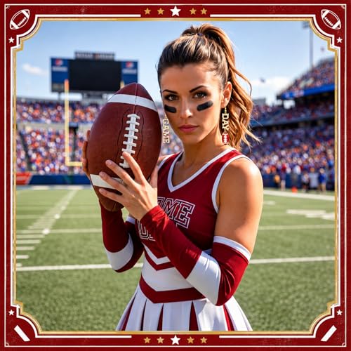 Image of Liliaafar 4 Pairs Game Day Football Earrings for Women