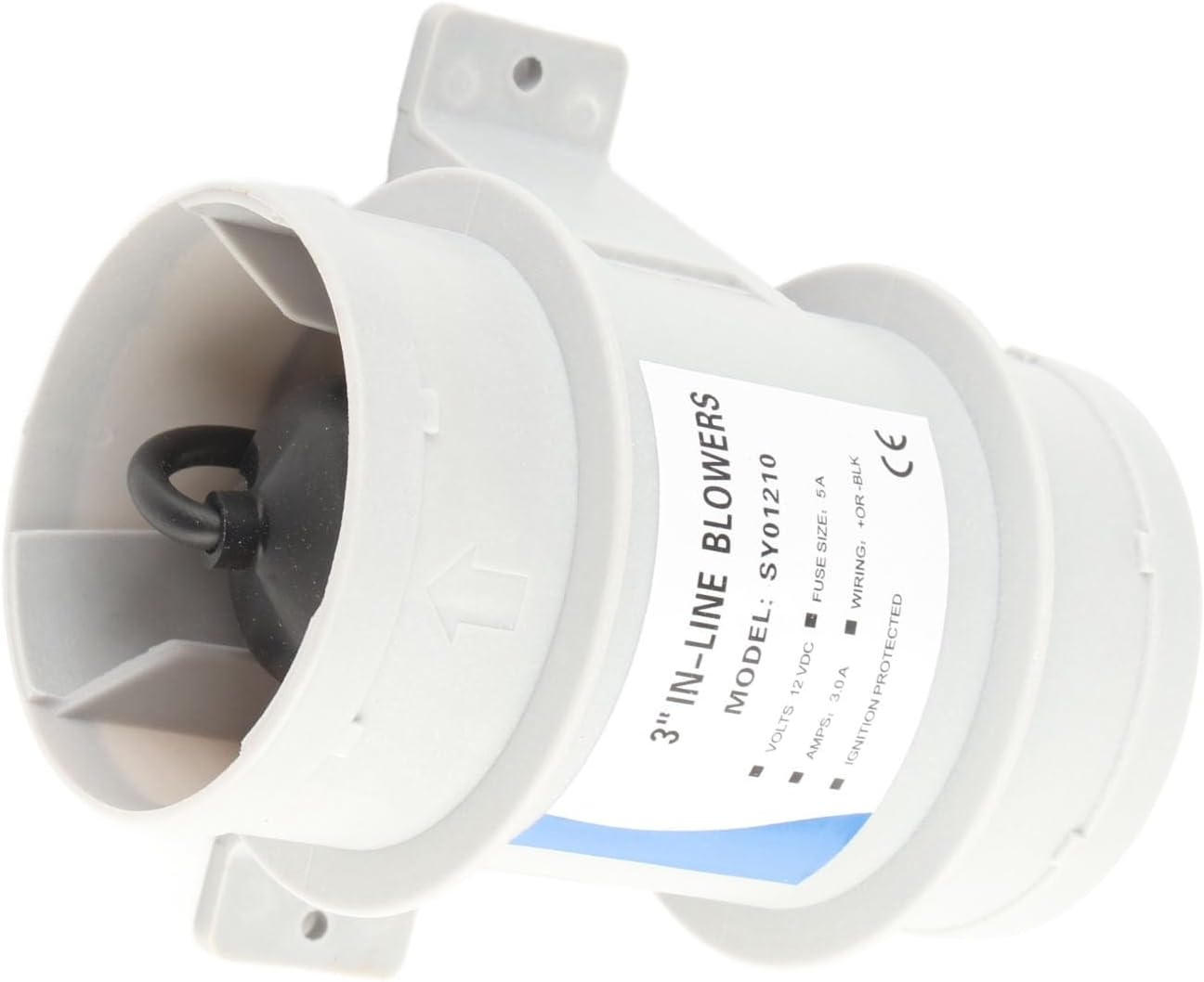 3 Inch 12V Silent Inline Blower ABS Inline Marine Bilge Air Blower Fit for Yachts Boats Air Circulation