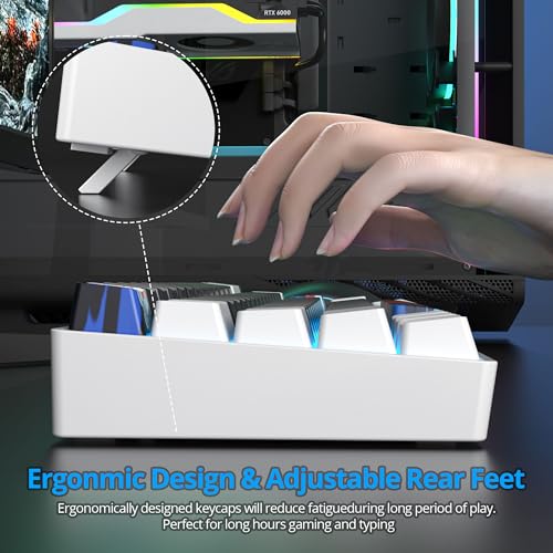 Image of Protable 60% Percent Gaming Keyboard Mechanical, Mini Compact Ice-Blue LED Backlit 68 Keys Wired Office Keyboard with Red Switch for Mac /Win /PS4 /PS5(68Black /red Switch)