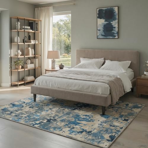 Tapete área moderno 5x7 BEIMO color Dusty Blue/Beige miniatura 3