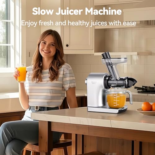 Juicer Machines,ORMEO HOME Cold Press Slow Masticating Juicers with 3.60"Large Feed Chute For Vegetable and Fruit,Easy to Clean,Quiet Motor,BPA-Free,High Juice Yield(Updated) by Ormeo Home - Image 6