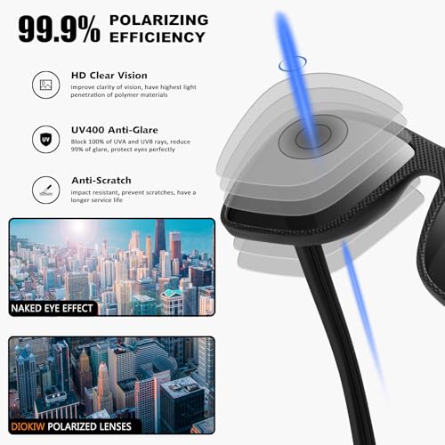 Image of Square Polarized Sunglasses for Men Vintage Style Driving Travel Sun Glasses Lightweight Frame UV Protection Eyewear