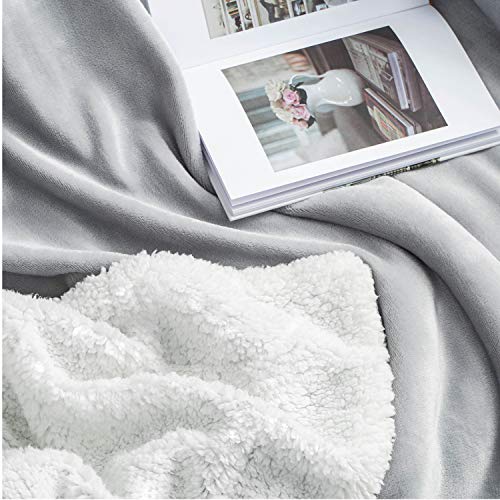 Bedsure Sherpa Fleece Blanket Throw Blanket Purple, Thick Blanket