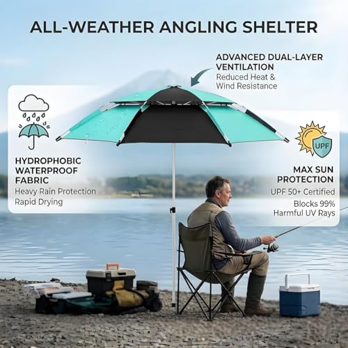 Parasol de plage avec protection solaire réglable contre les rayons UV - 3