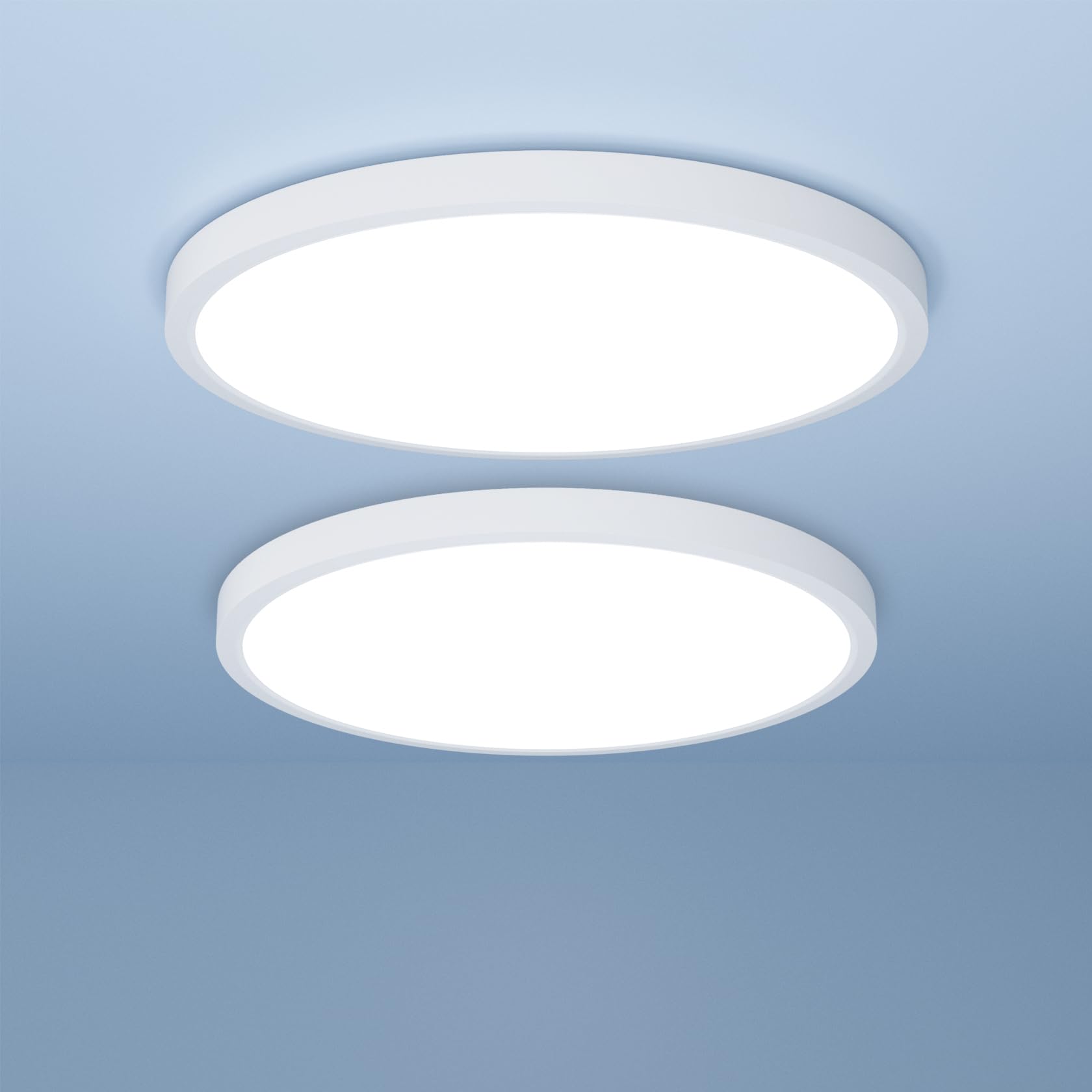 LUTW Bathroom Light, 18W 1930LM Ultra-Thin LED Ceiling Light, 6500K Cool White, Waterproof IP44, Dome, Modern