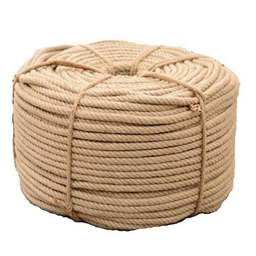 Cuerda de cáñamo natural de 50 m, cuerda de yute de alta resistencia para manualidades, ancla de escalada, hamaca, cuerda de sisal para uso náutico, poste rascador, decoración de tira y afloja, 24 mm